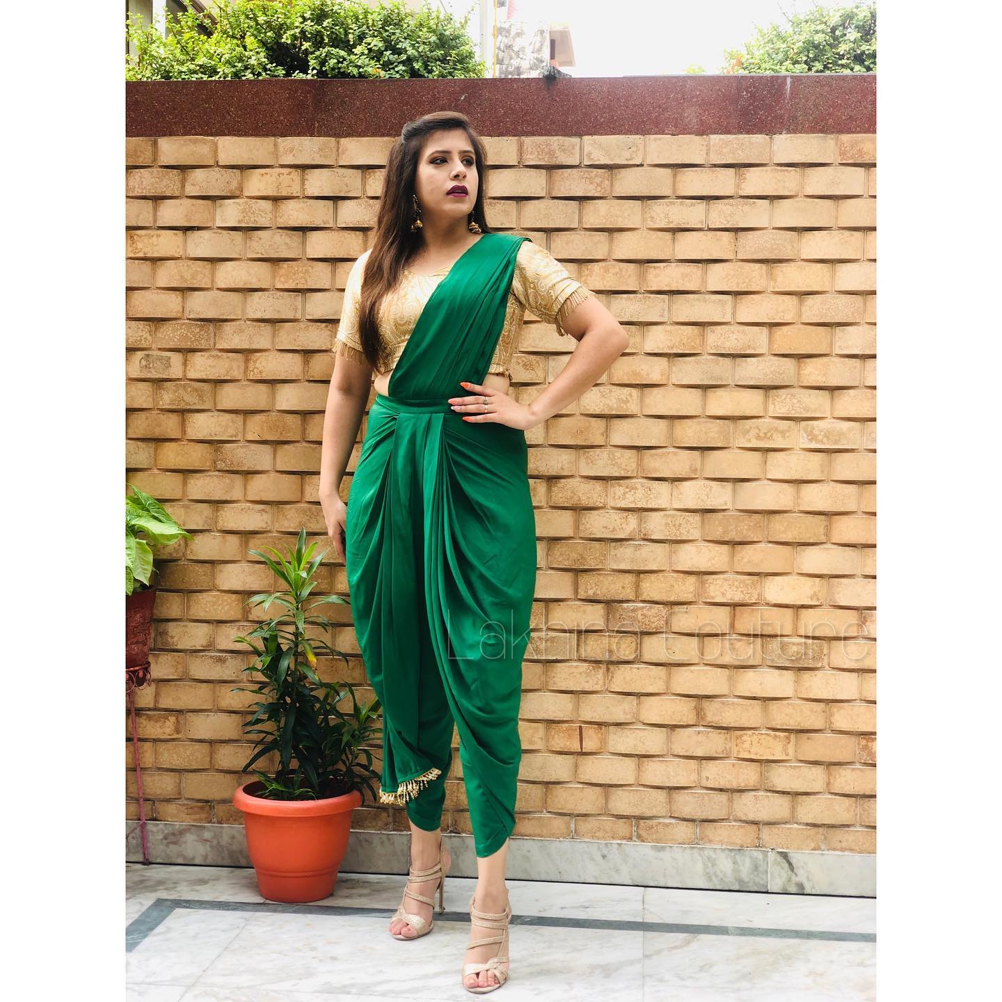 Green Dhoti Saree Lakhina Couture Green Dhoti Saree Lakhina Couture