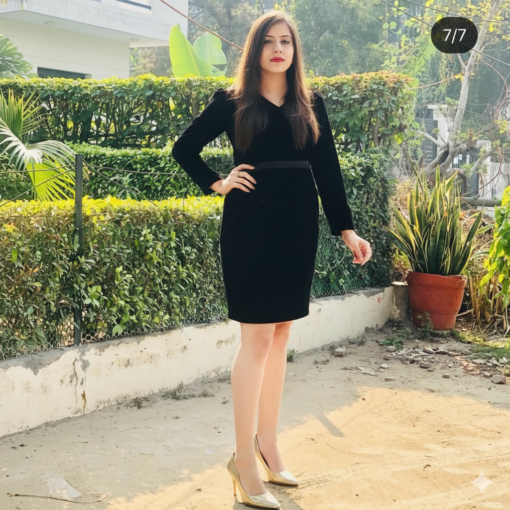 Black Velvet Belt Dress Lakhina Couture Black Velvet Belt Dress Lakhina Couture