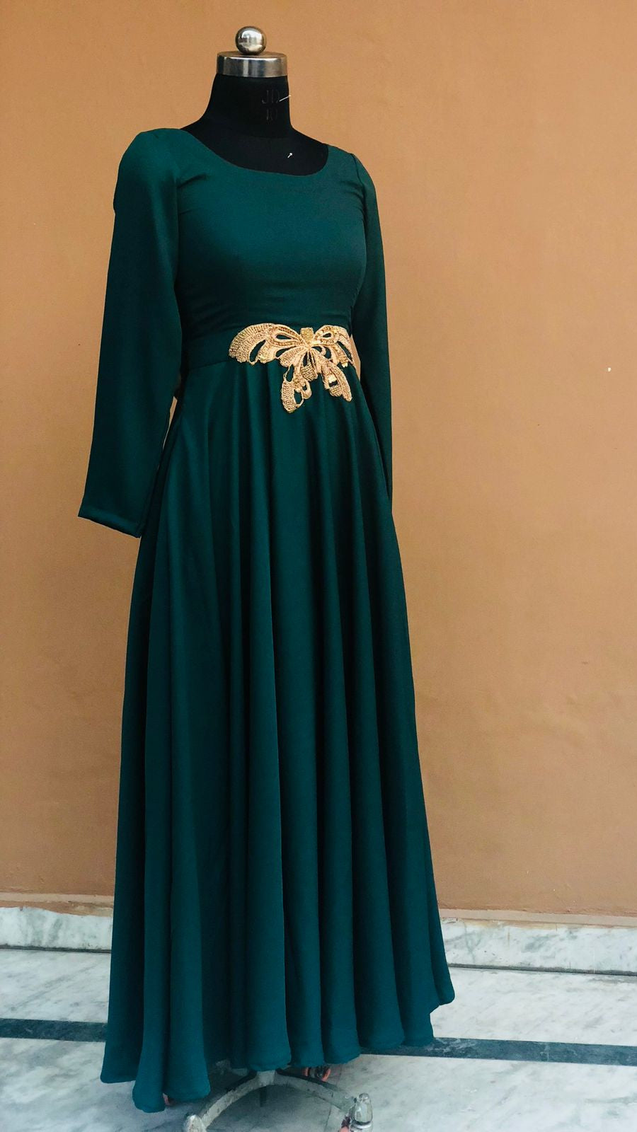 Green Butterfly Ethnic Maxi  Lakhina Couture