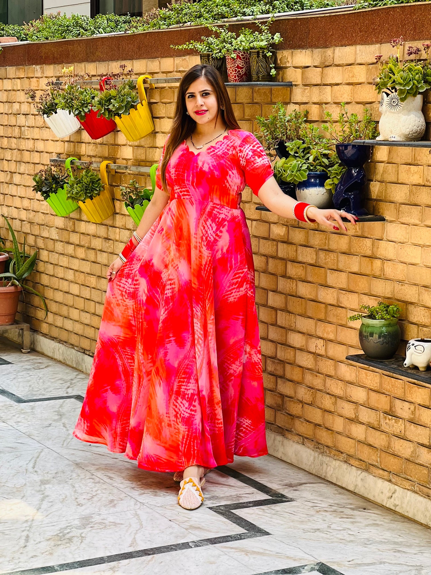 designer maxi dress Pink Scallop Maxi | Designer Maxi Dress