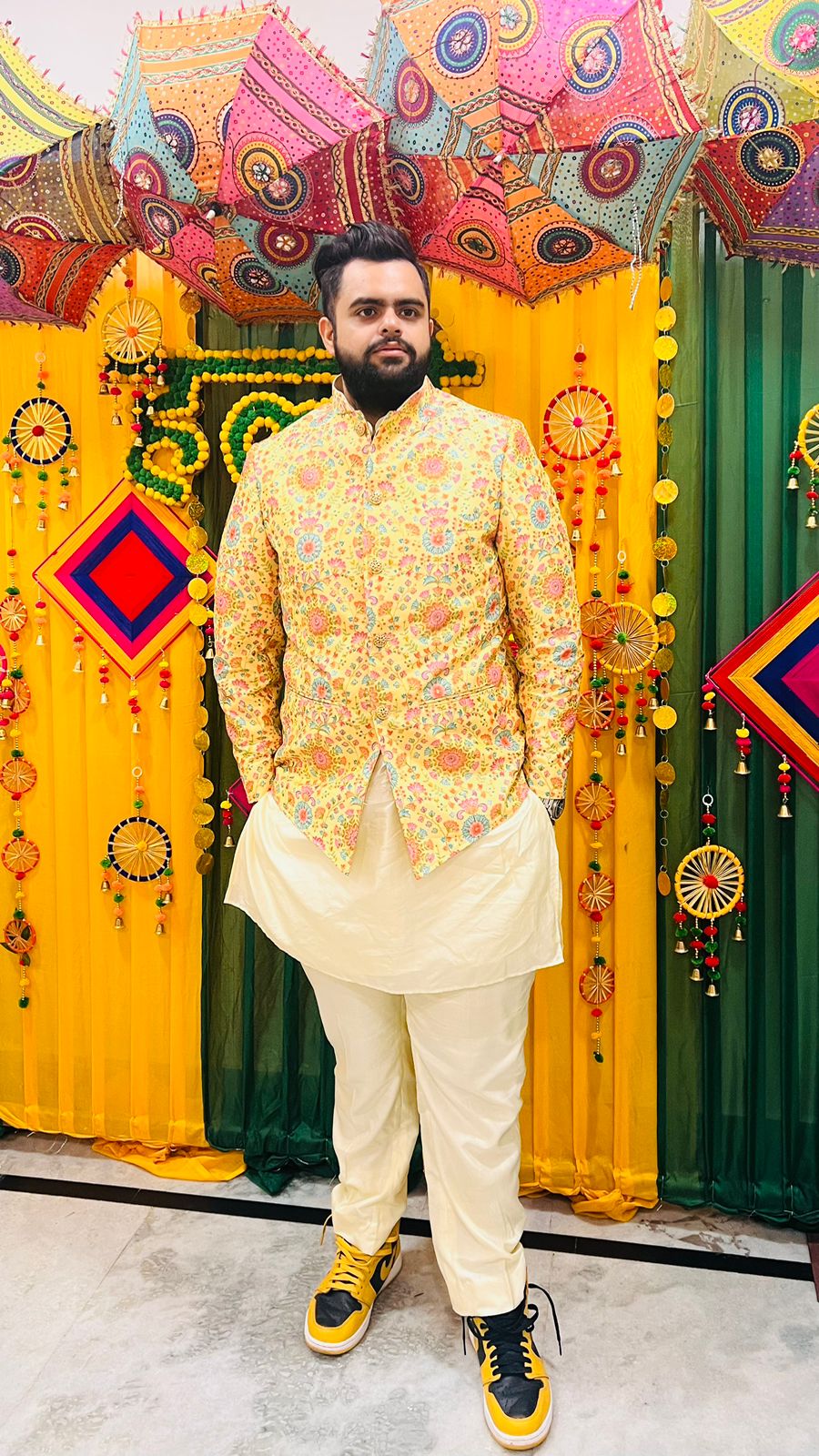 Menswear Luxurious Haldi Outfit  Lakhina Couture