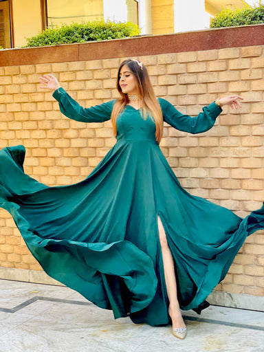 Forest Green Gown Lakhina Couture Forest Green Gown Lakhina Couture