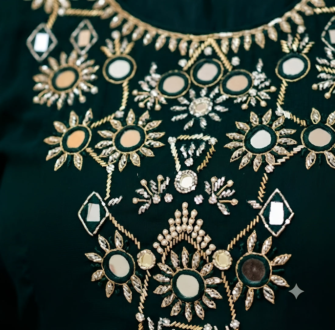 Green Emerald  Mirror Suit