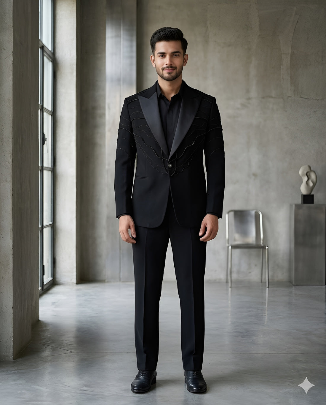 Black Designer Tuxedo Suit