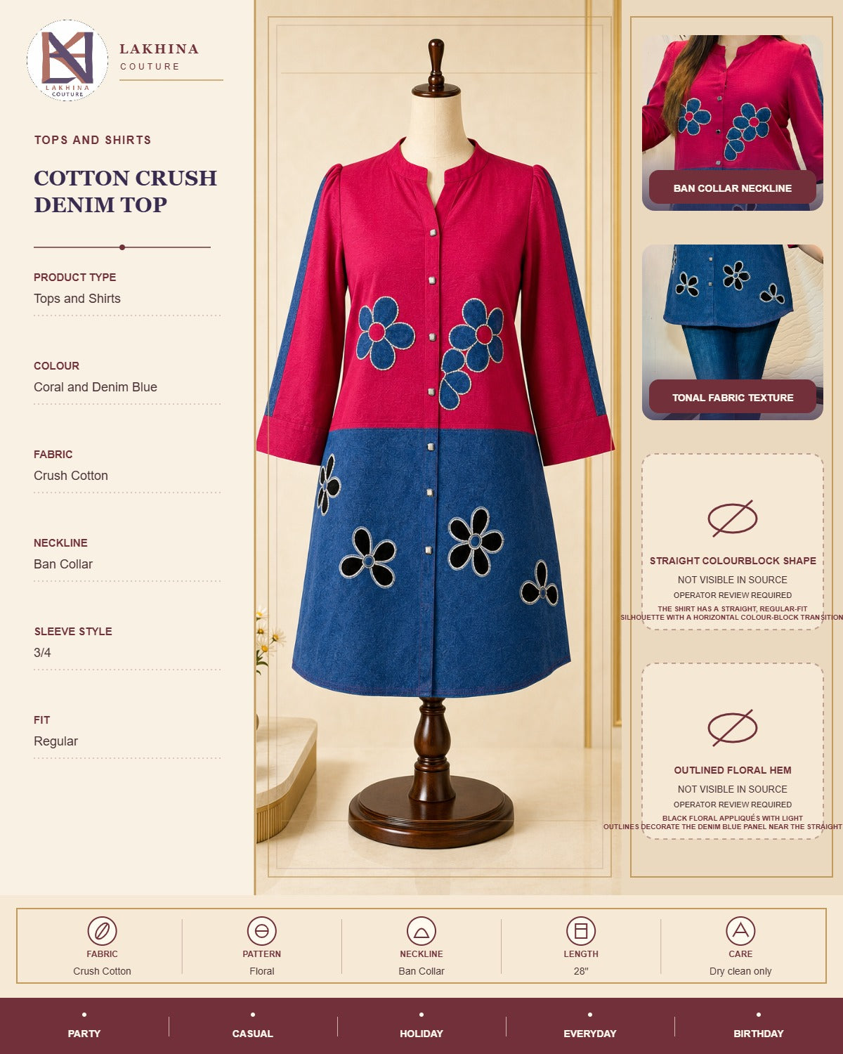 Cotton Crush Denim Top
