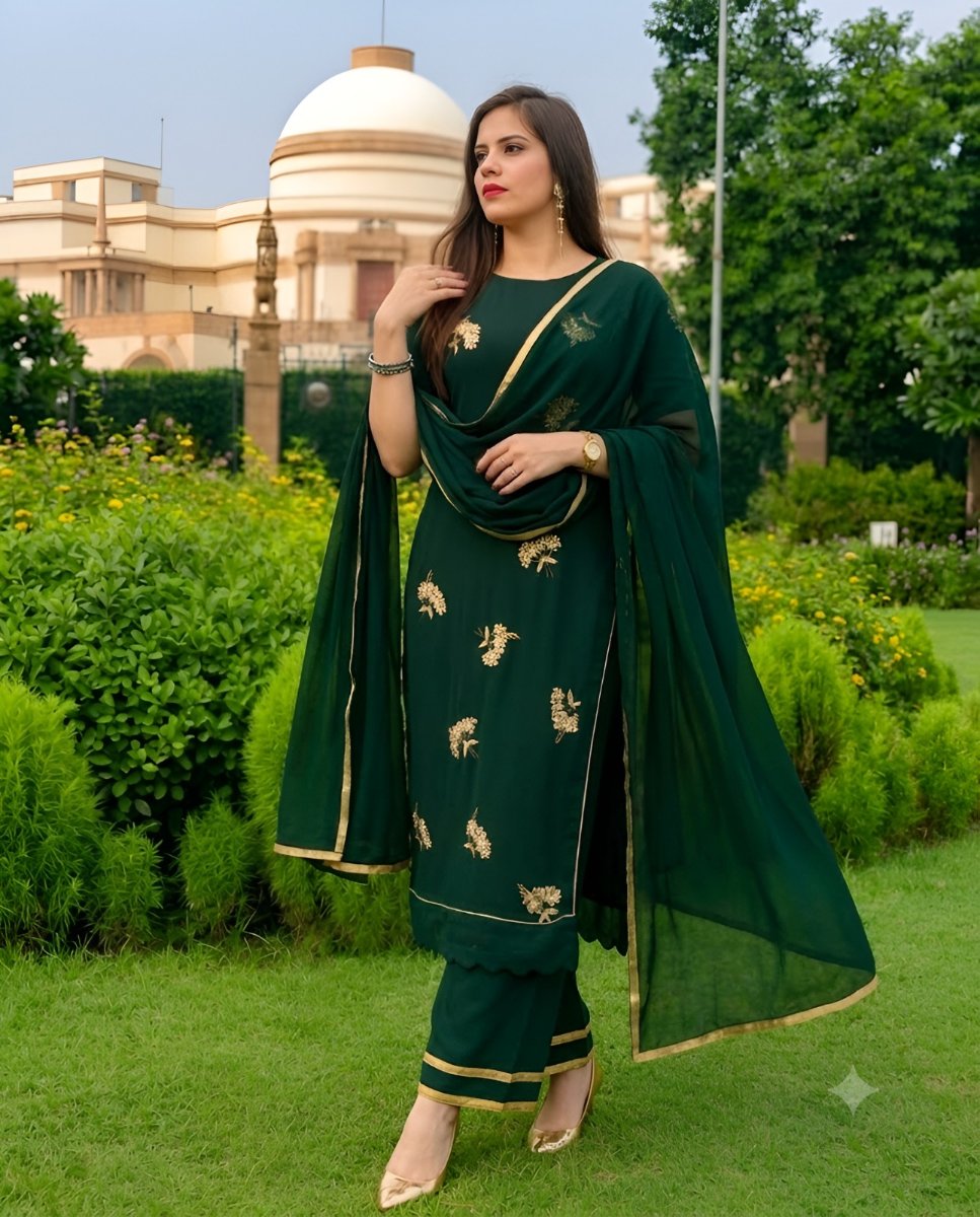 Green Georgette Suit