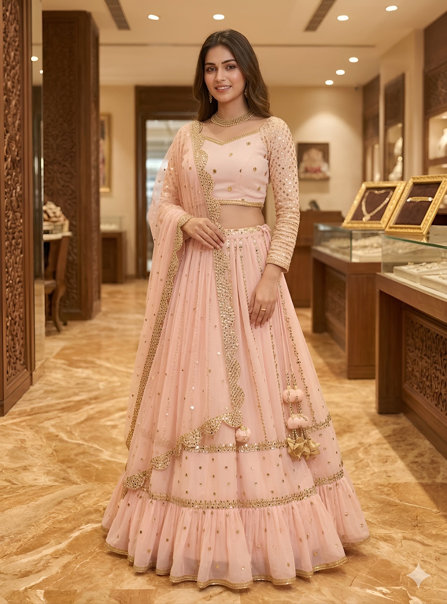 Peach Stunning Lehenga