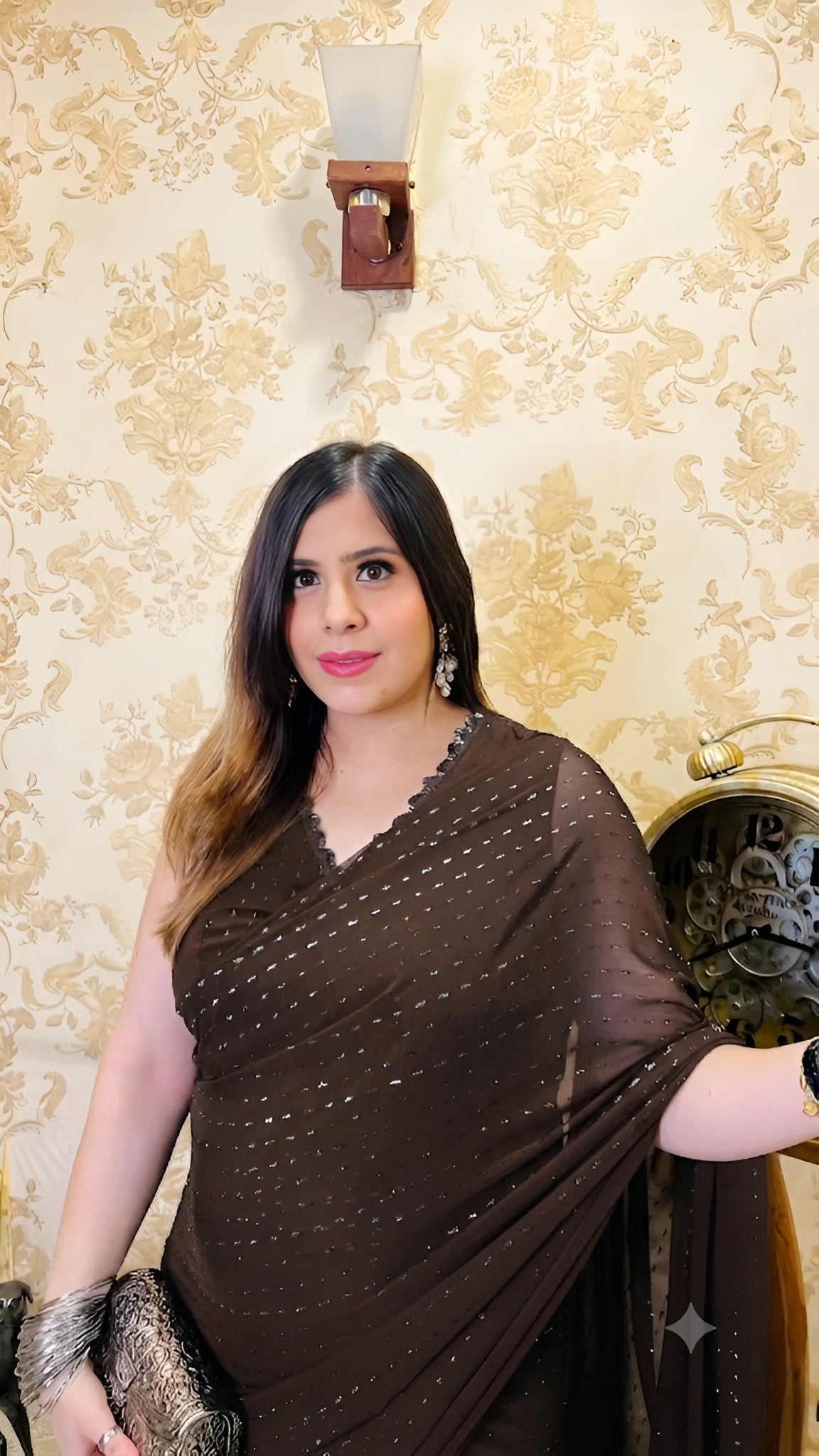Black Lurex Maxi Saree