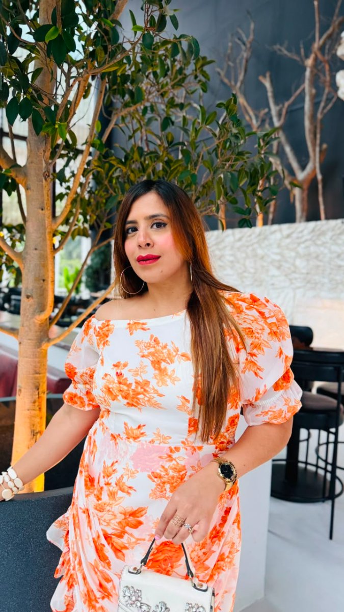 Orange Capsule Midi Dress