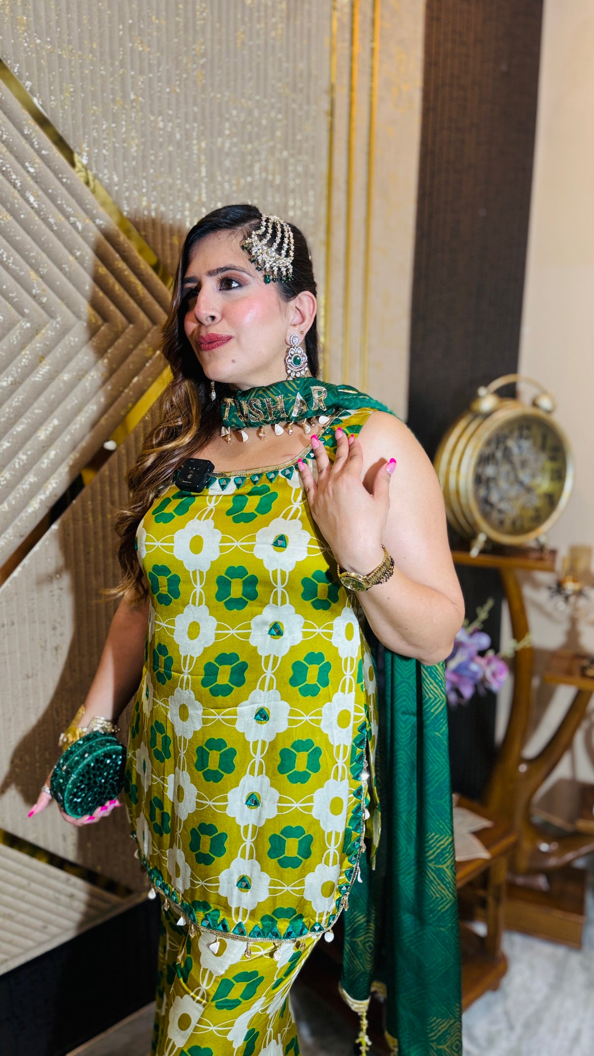 Yellow Chooda ceremony suit