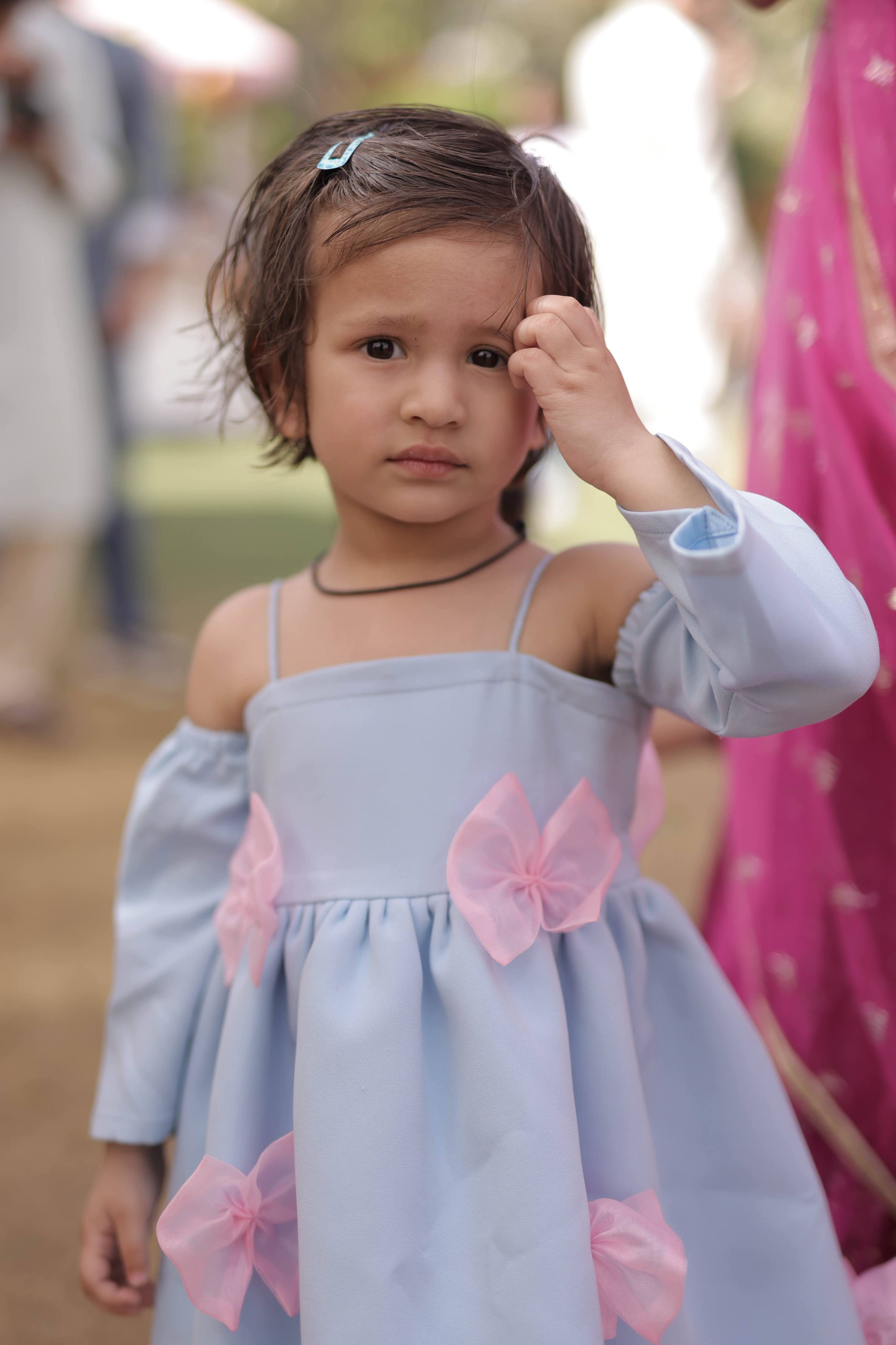 Bow in Sky Frock