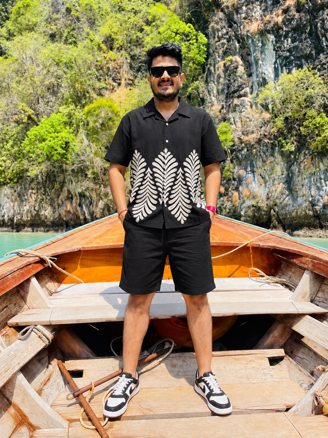 Island Fern Black Designer Shirt