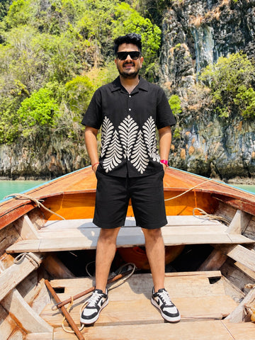 Island Fern Black Designer Shirt