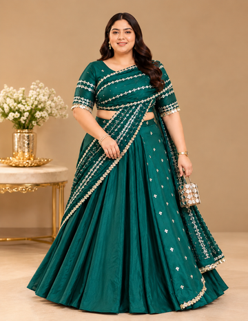 Emerald Moonlight Green Lehenga Set