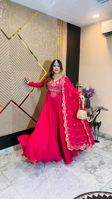 Pink Rendezvous Anarkali
