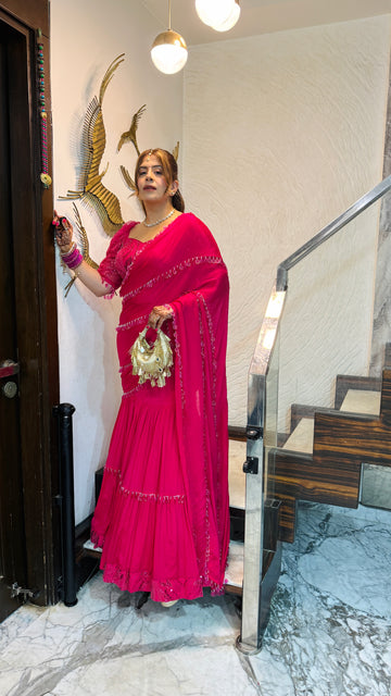 Chand Mera Pink Saree
