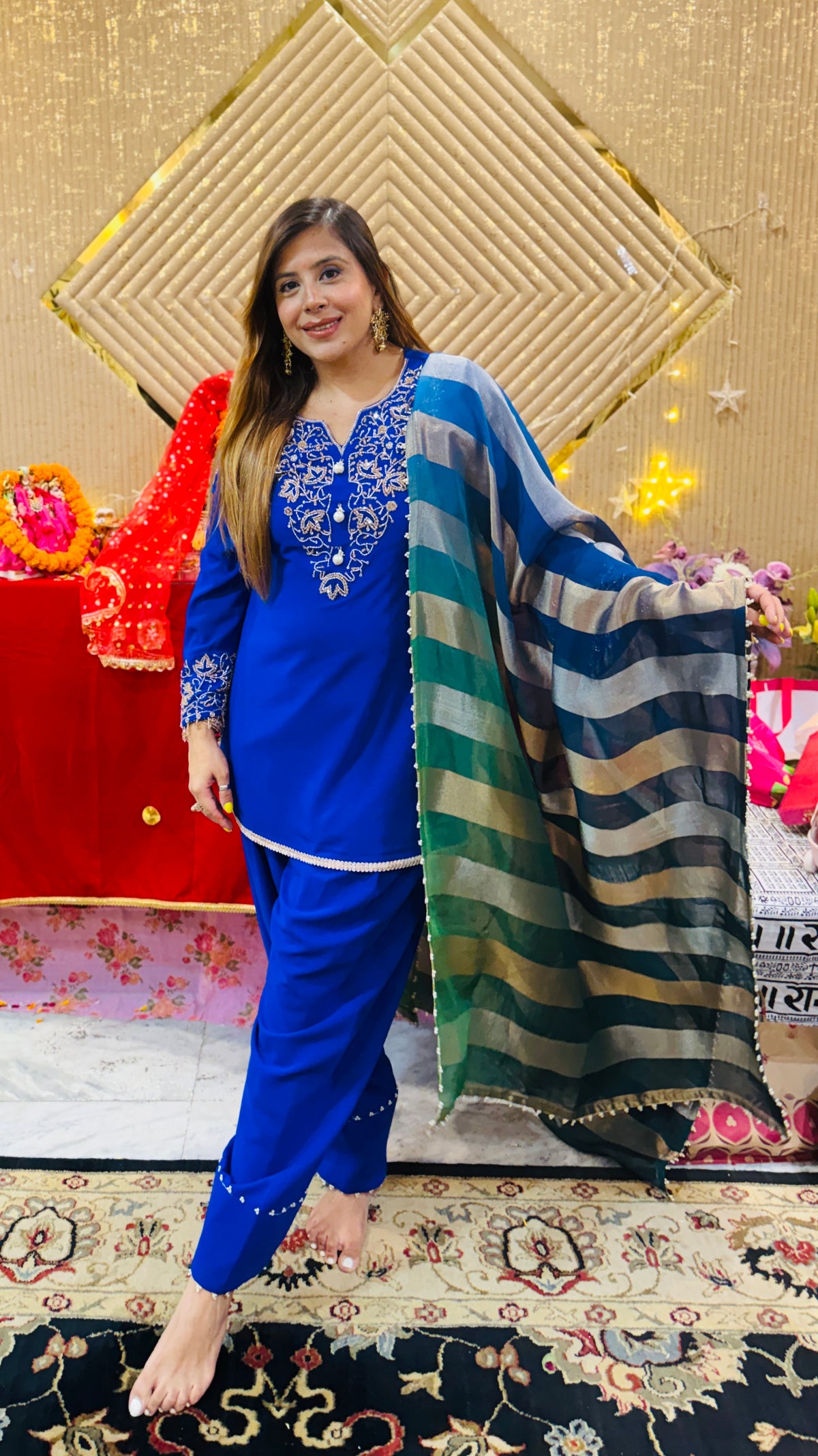 Sapphire Noor Blue Suit Set
