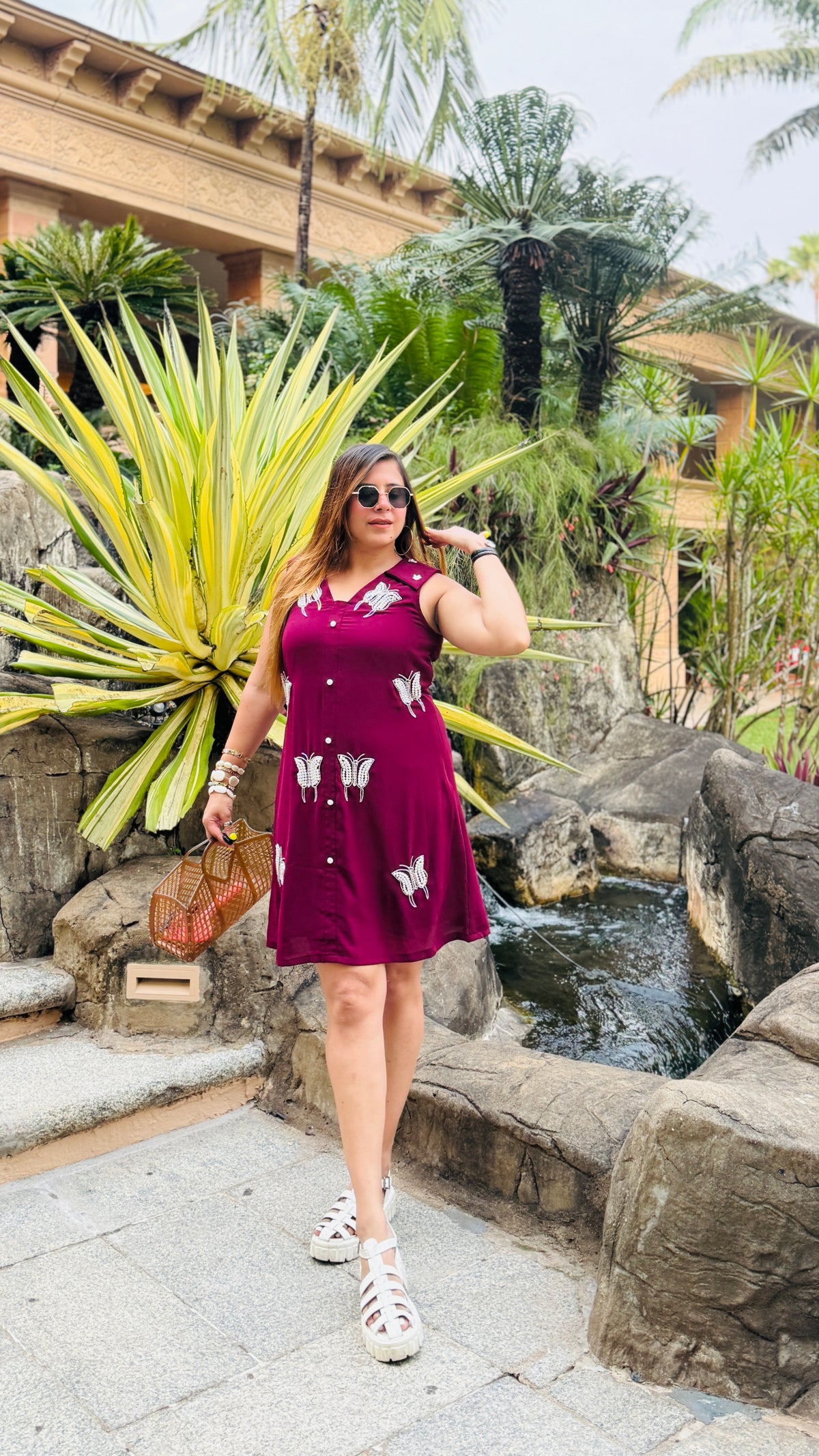 Wine and Shine Butterfly Dress