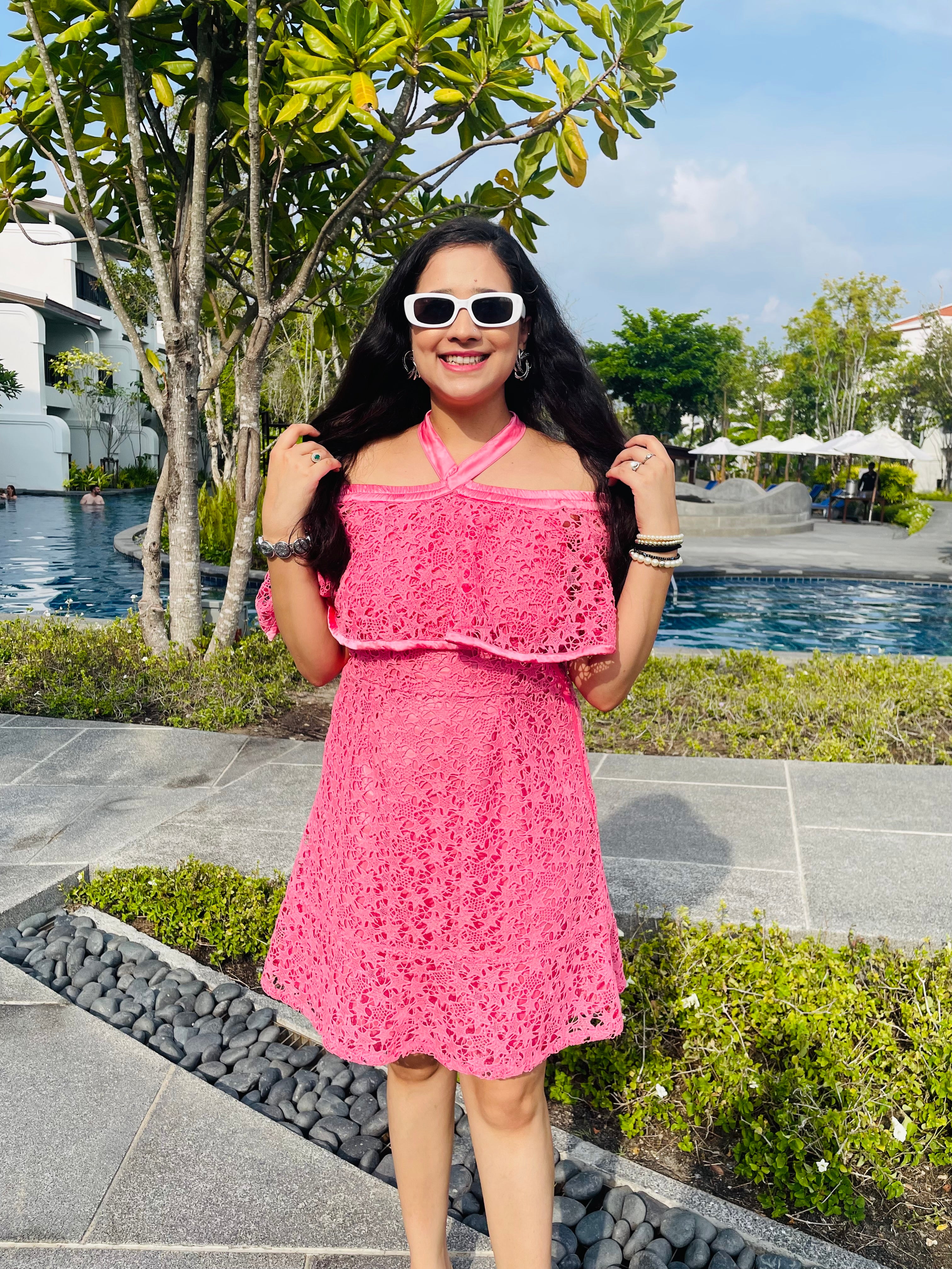 Pink Crochet Dress