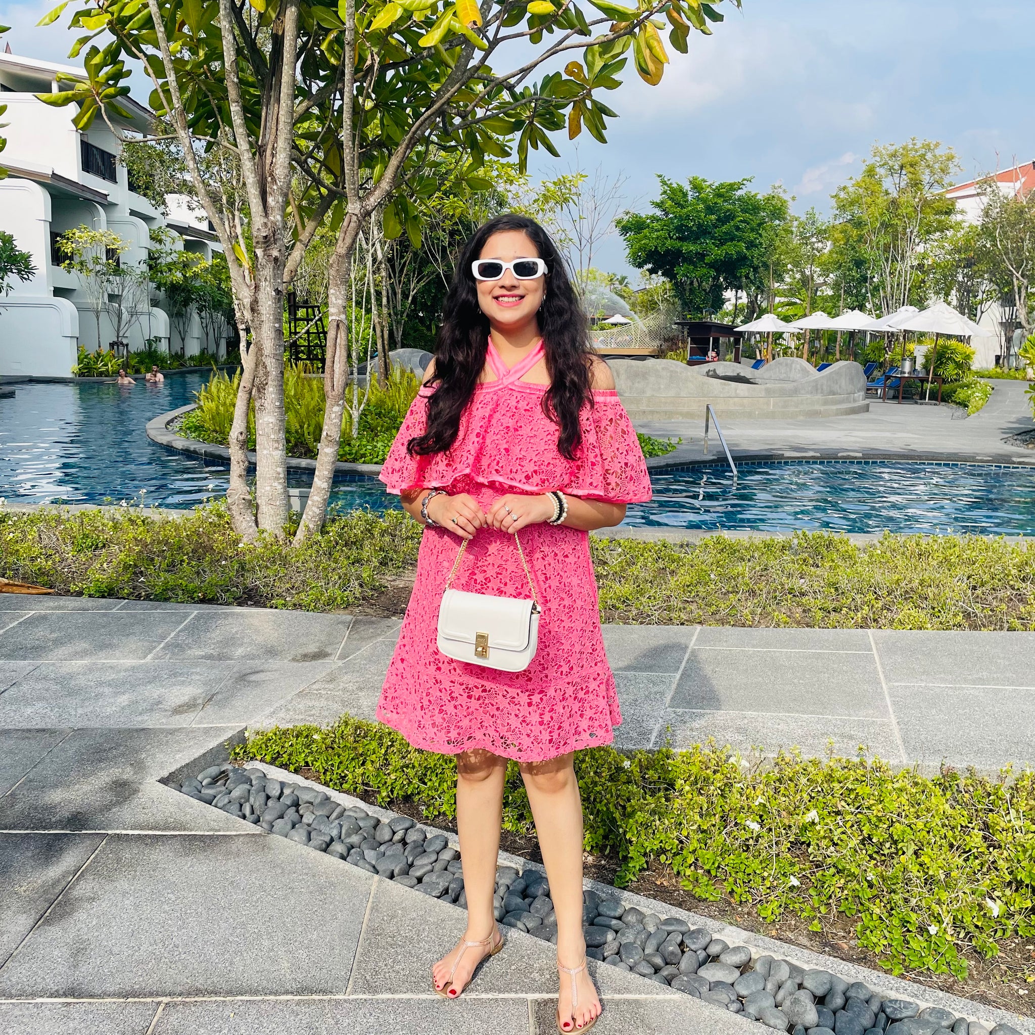 Pink Crochet Dress Lakhina Couture Pink Crochet Dress Lakhina Couture