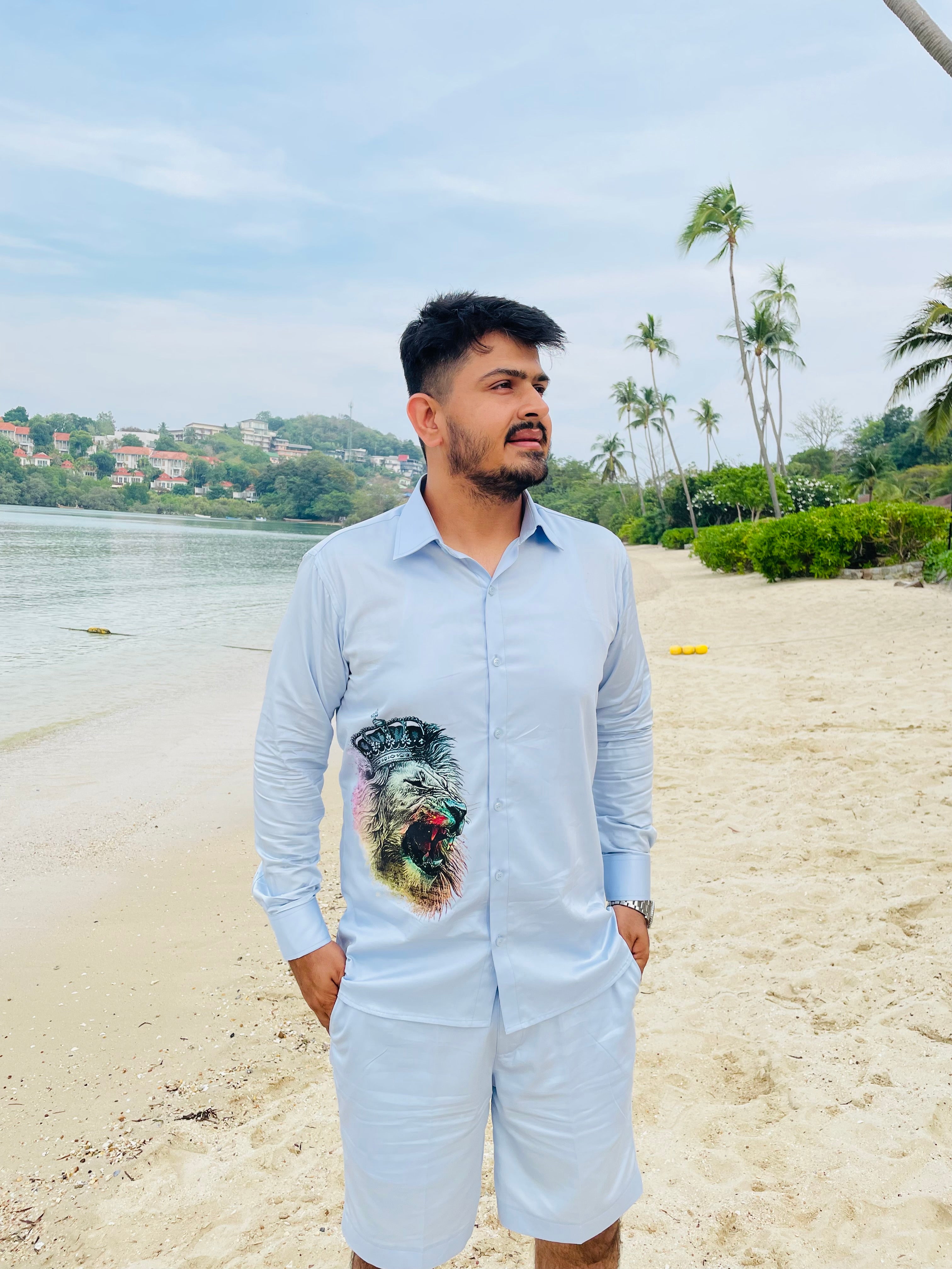 Menswear Sky Blue Co-ord