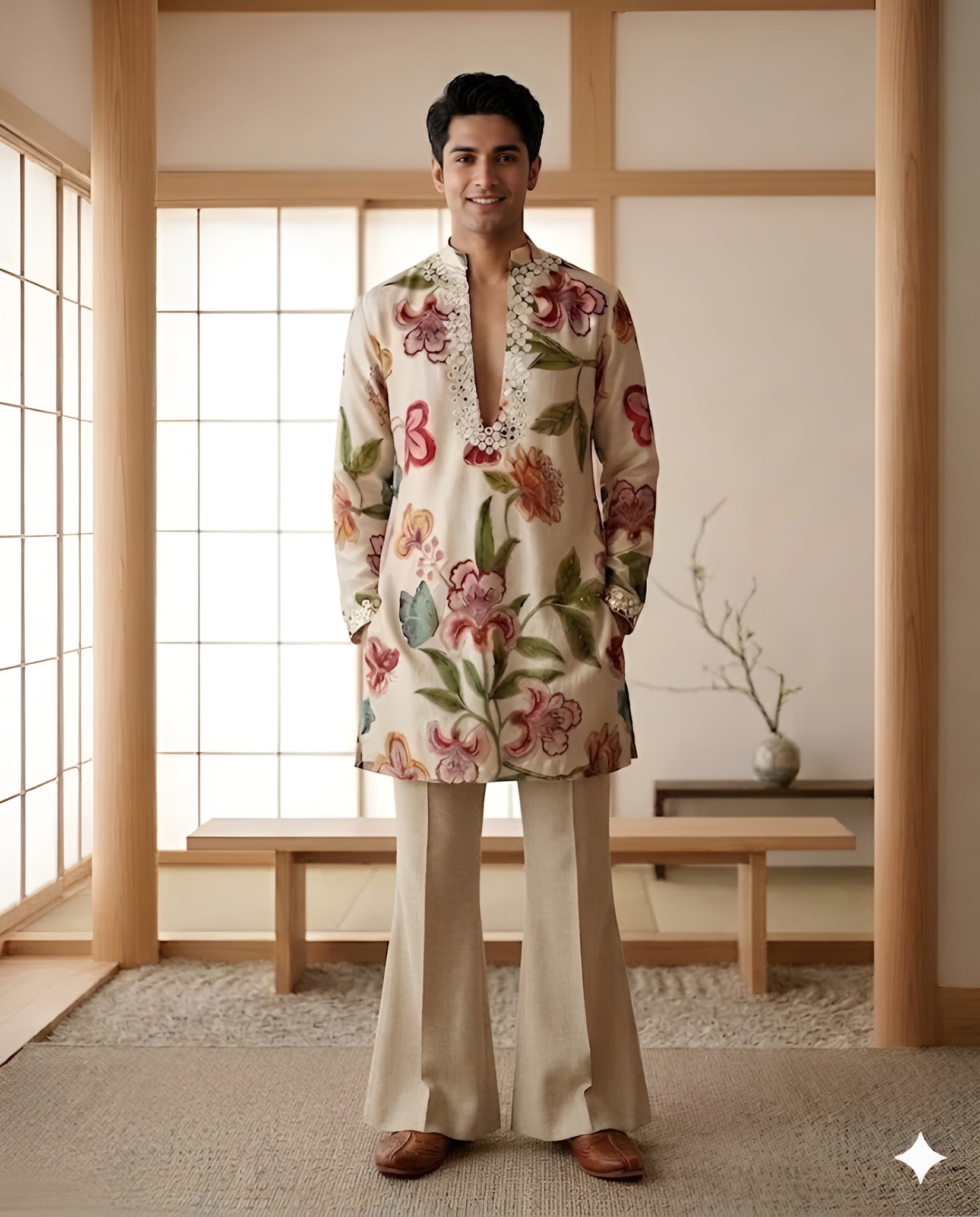 Men’s Festive Wear Floral Kurta