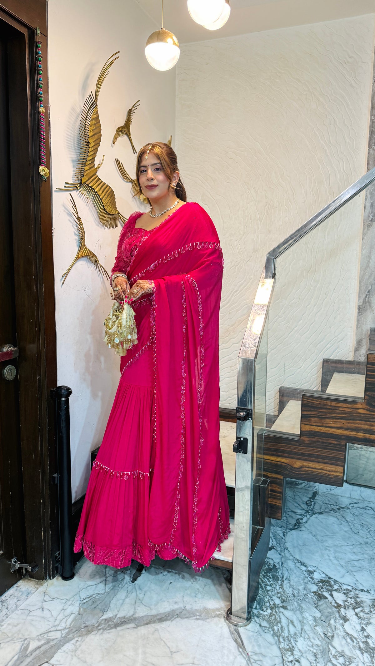 Chand Mera Pink Saree