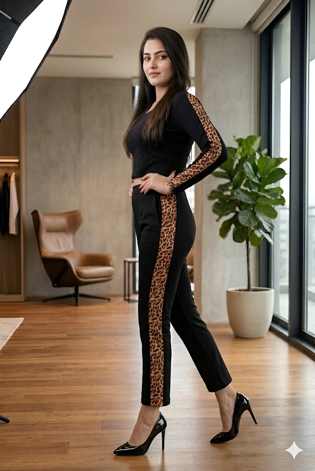 Cheetah Striped Black Co-Ord Set