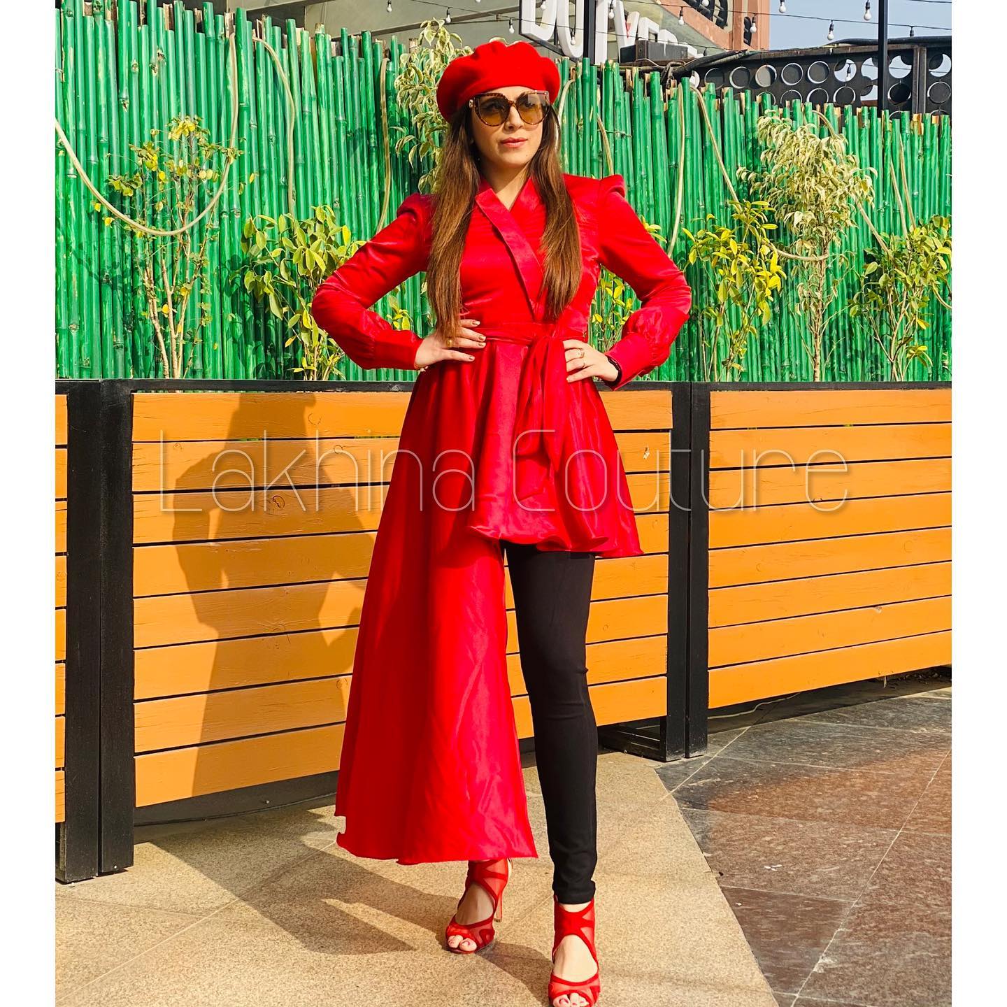 Italian Satin High-Low Top with Coat Collar