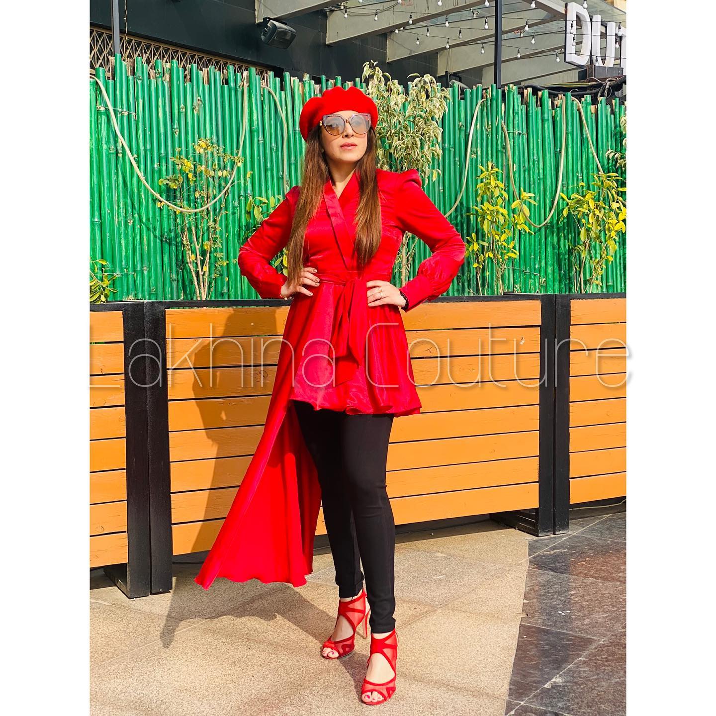 Italian Satin High-Low Top with Coat Collar
