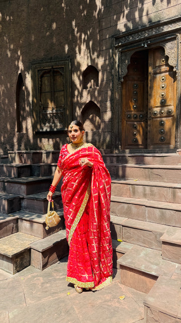 Red Gharchola Saree