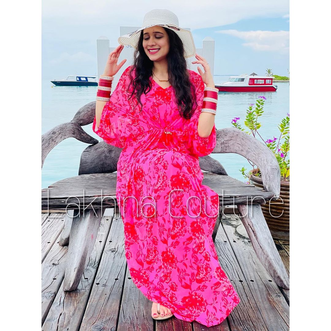 Pink Butterfly Kaftaan