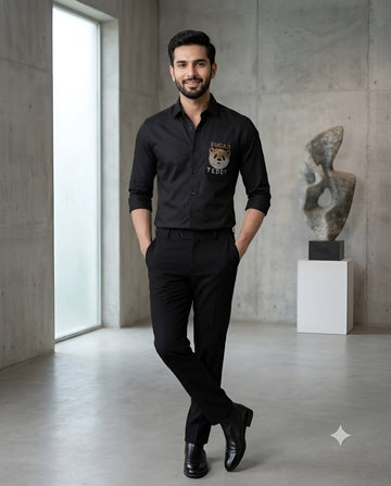 Midnight Teddy Embroidered Shirt