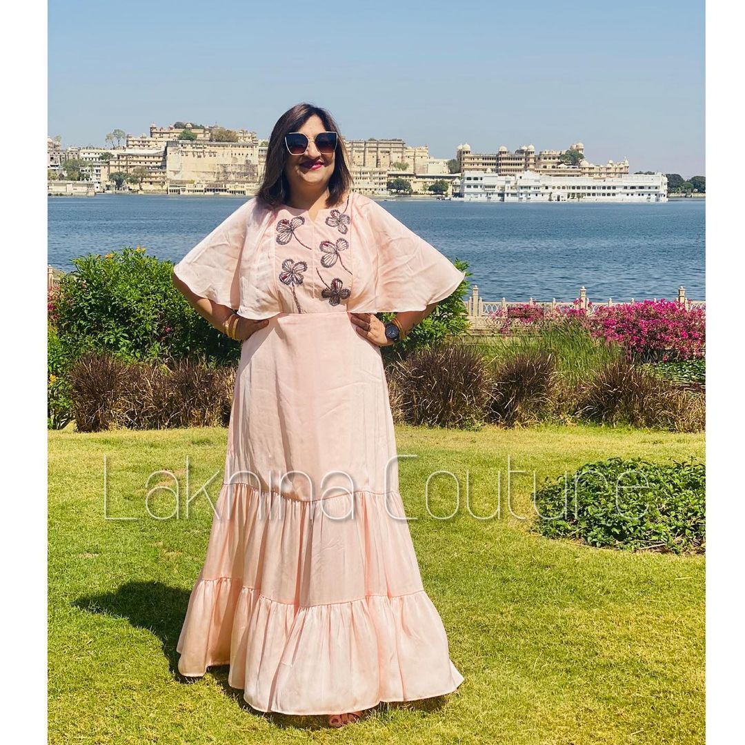 Peach Embroidered Gown
