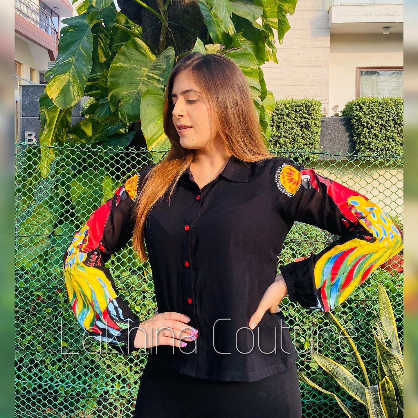 Hand Painted Georgette Shirt