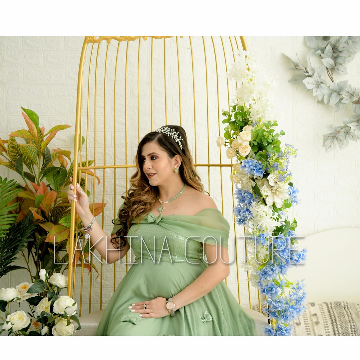 Sage Green MaternityÂ Gown