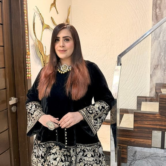 Black Bird Velvet Co-Ord with Potli Bag