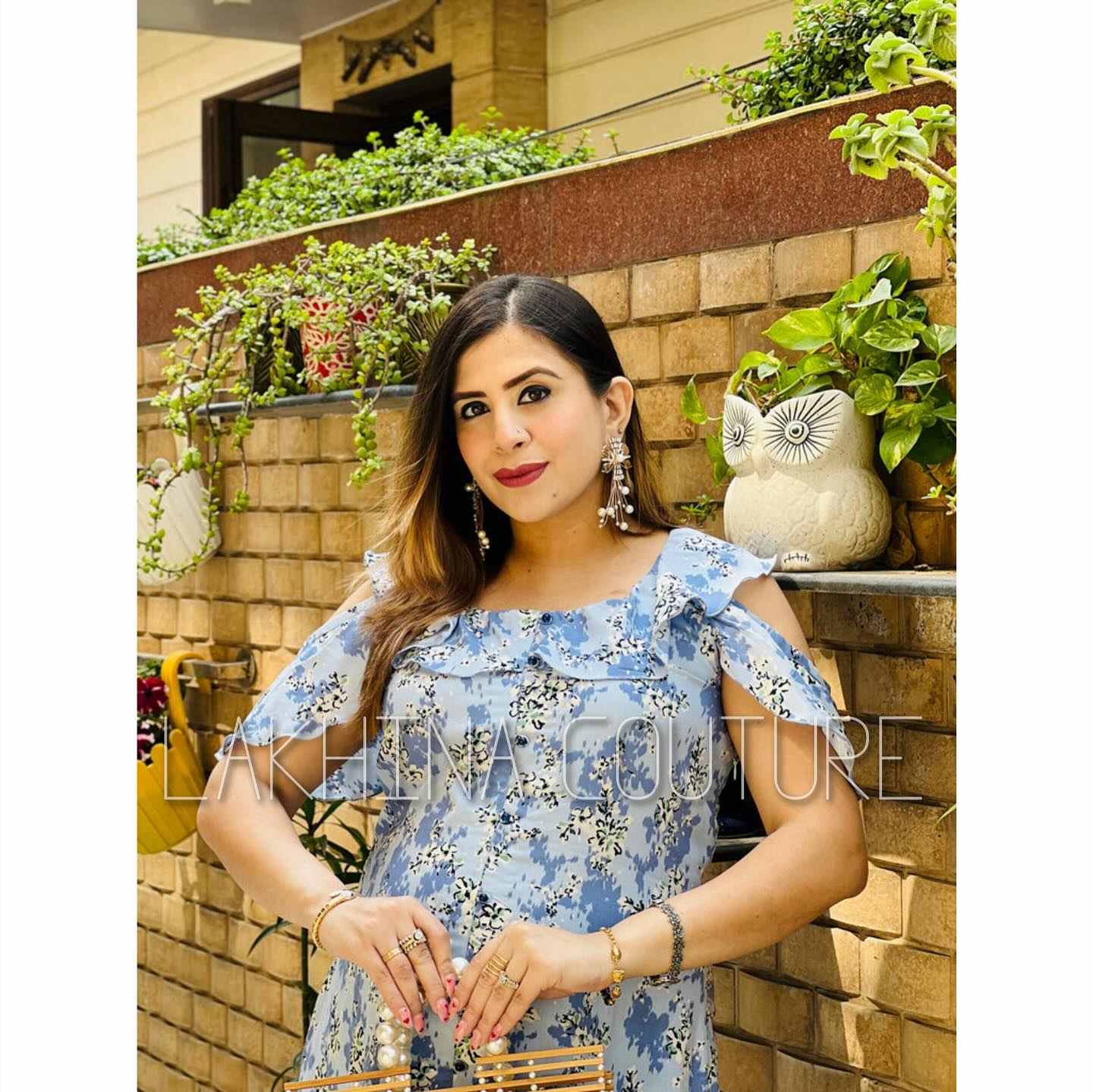 Sky Blue Cotton Maxi Dress