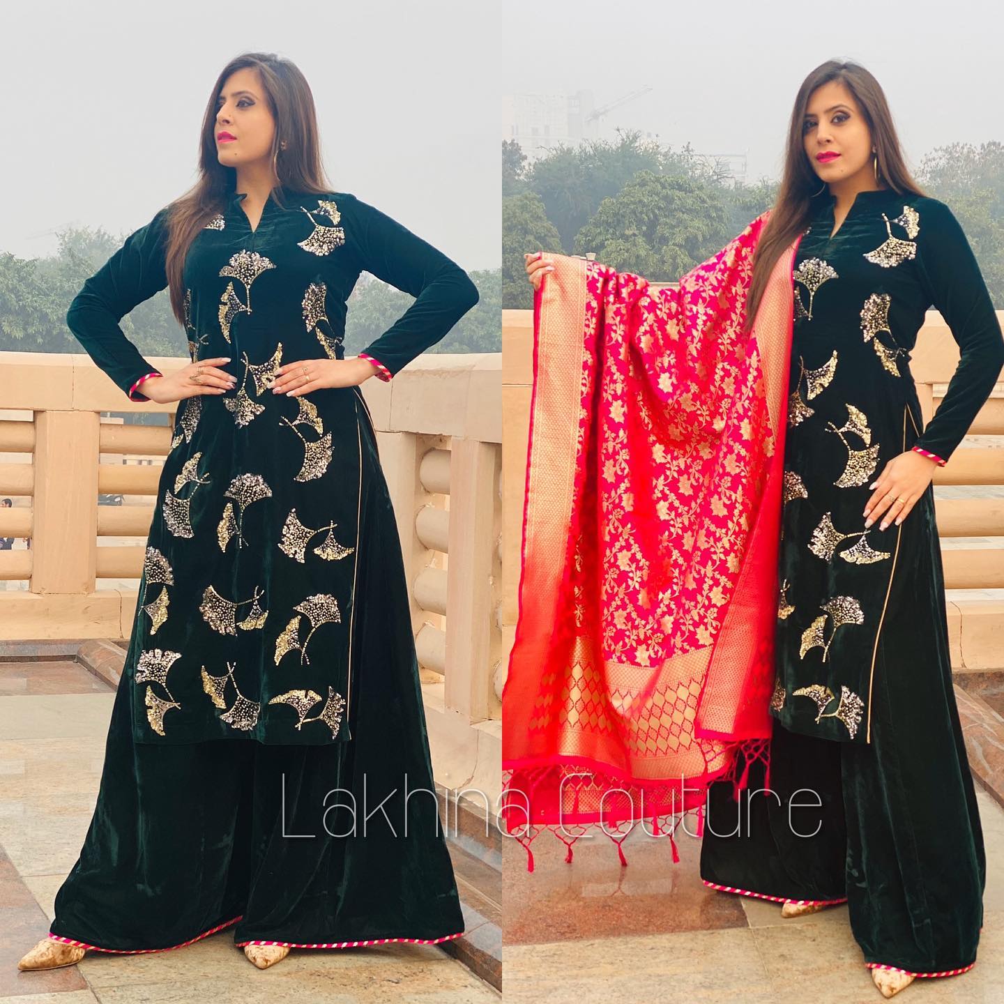 Bottle Green Velvet Suit