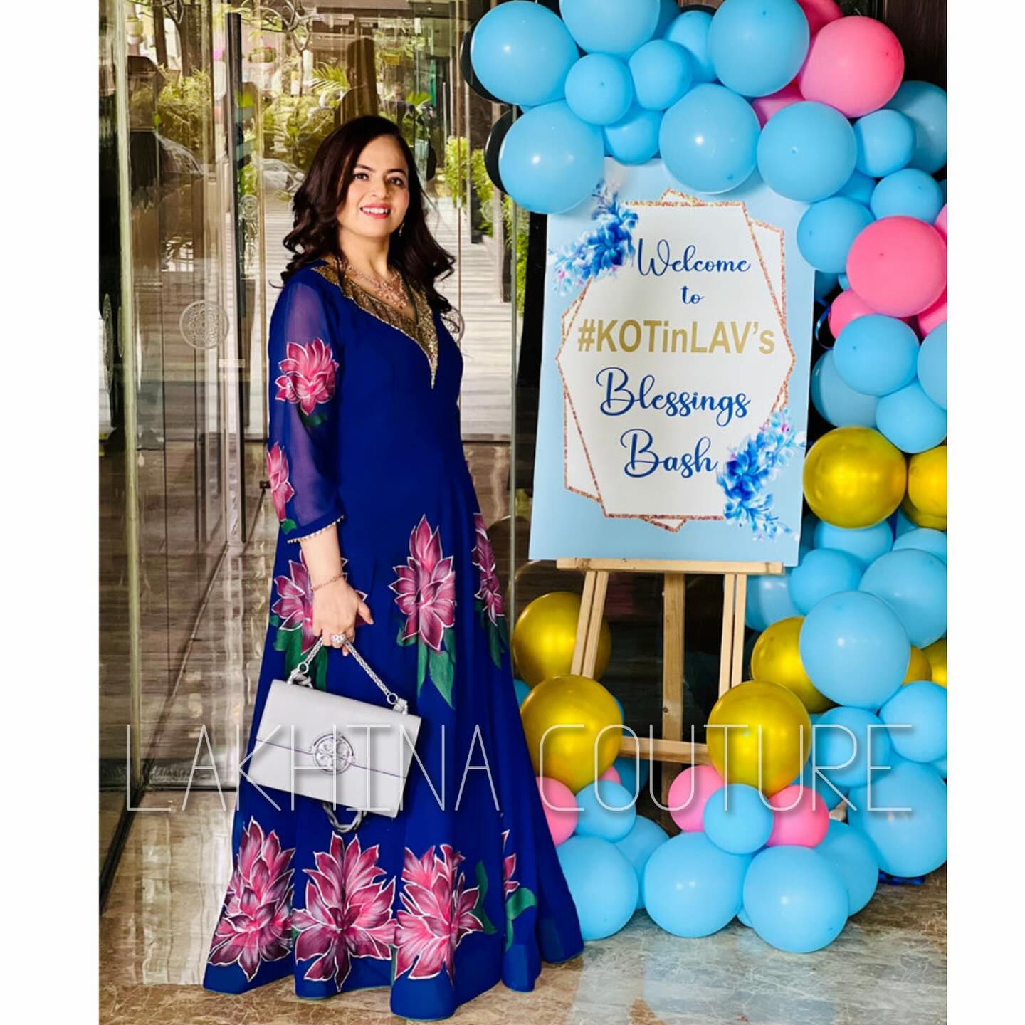 Blue Handpainted Gown
