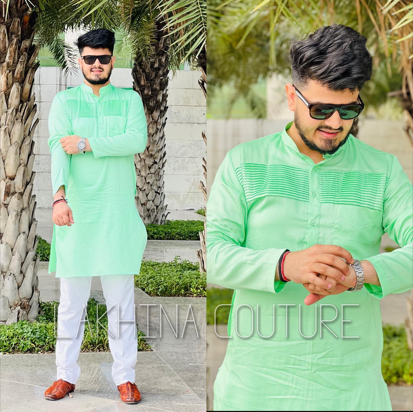 Menswear Mint Green Kurta Set