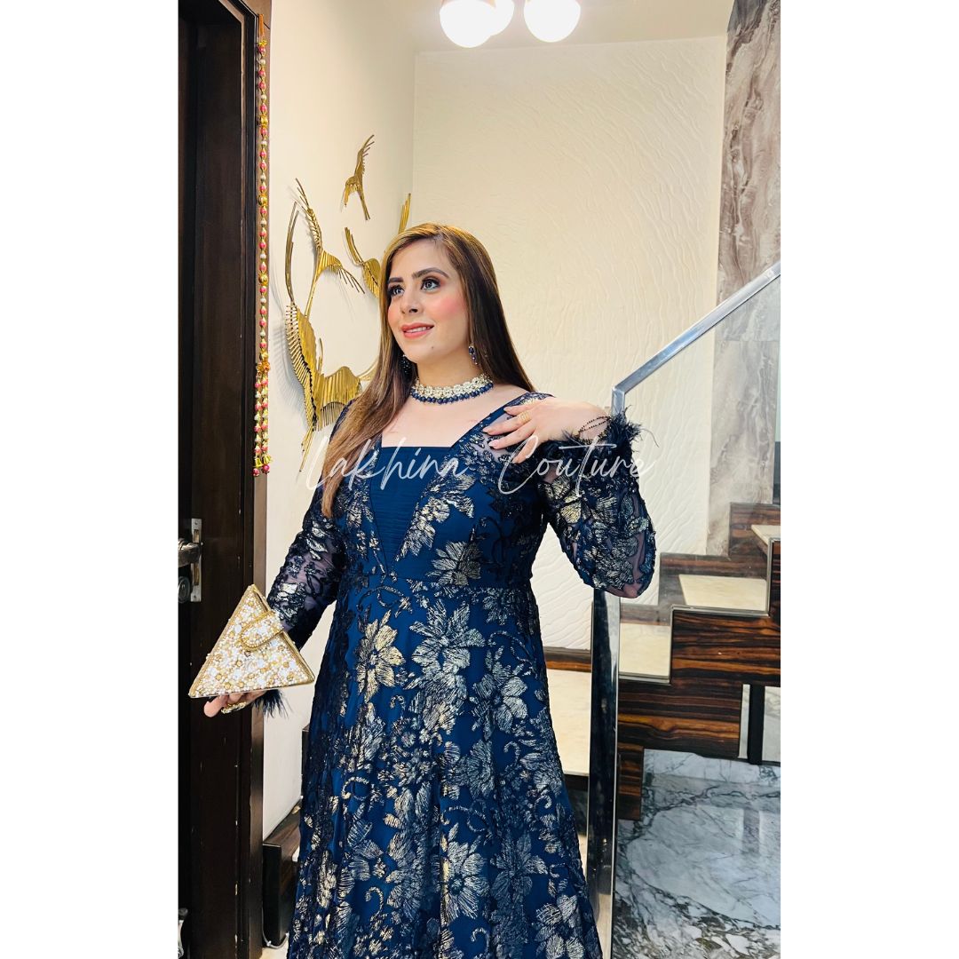 Navy Blue Bougainville Gown