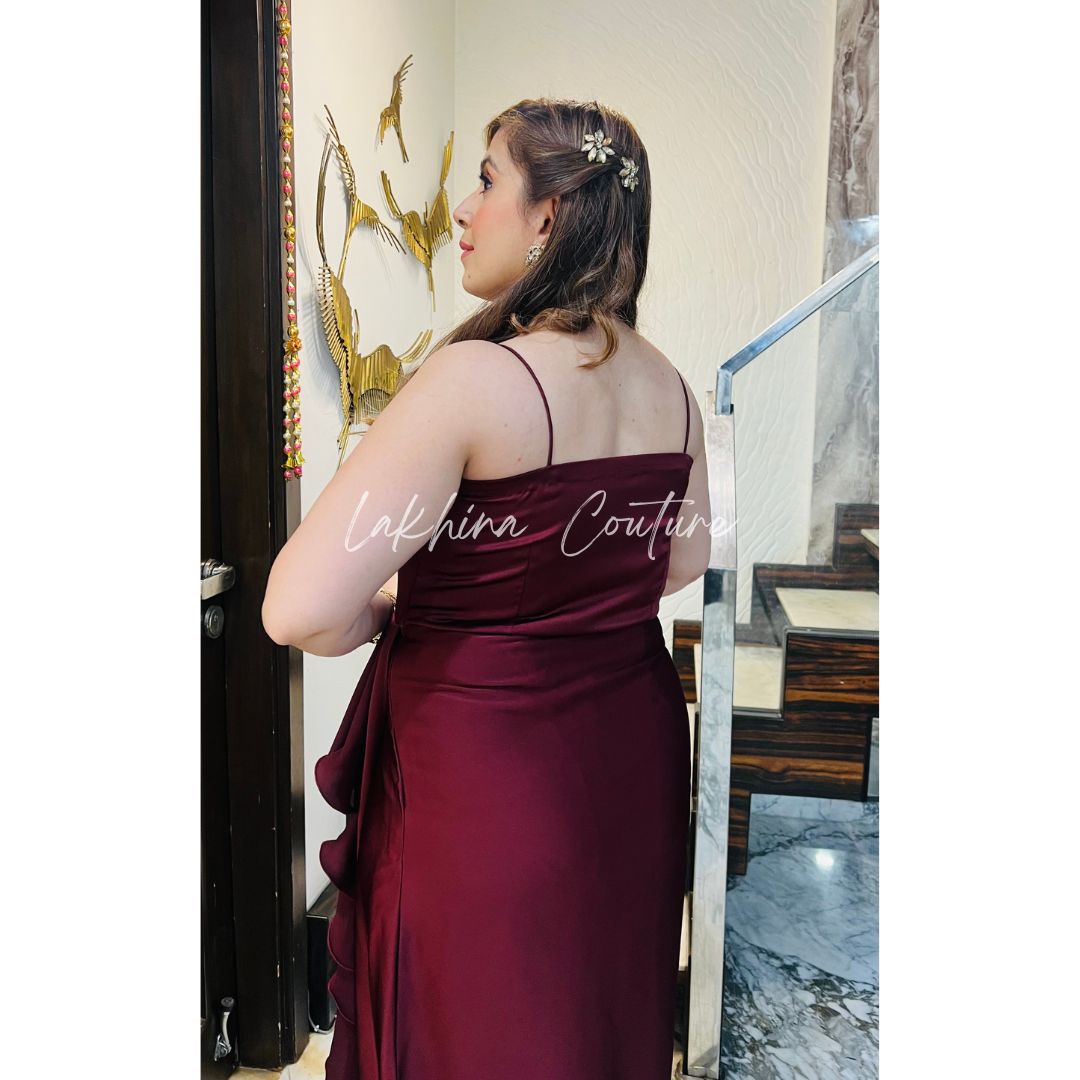 Maroon Italian Satin Drape