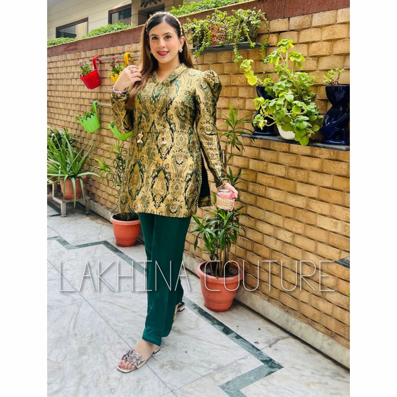 Bottle Green Silk Co-ord