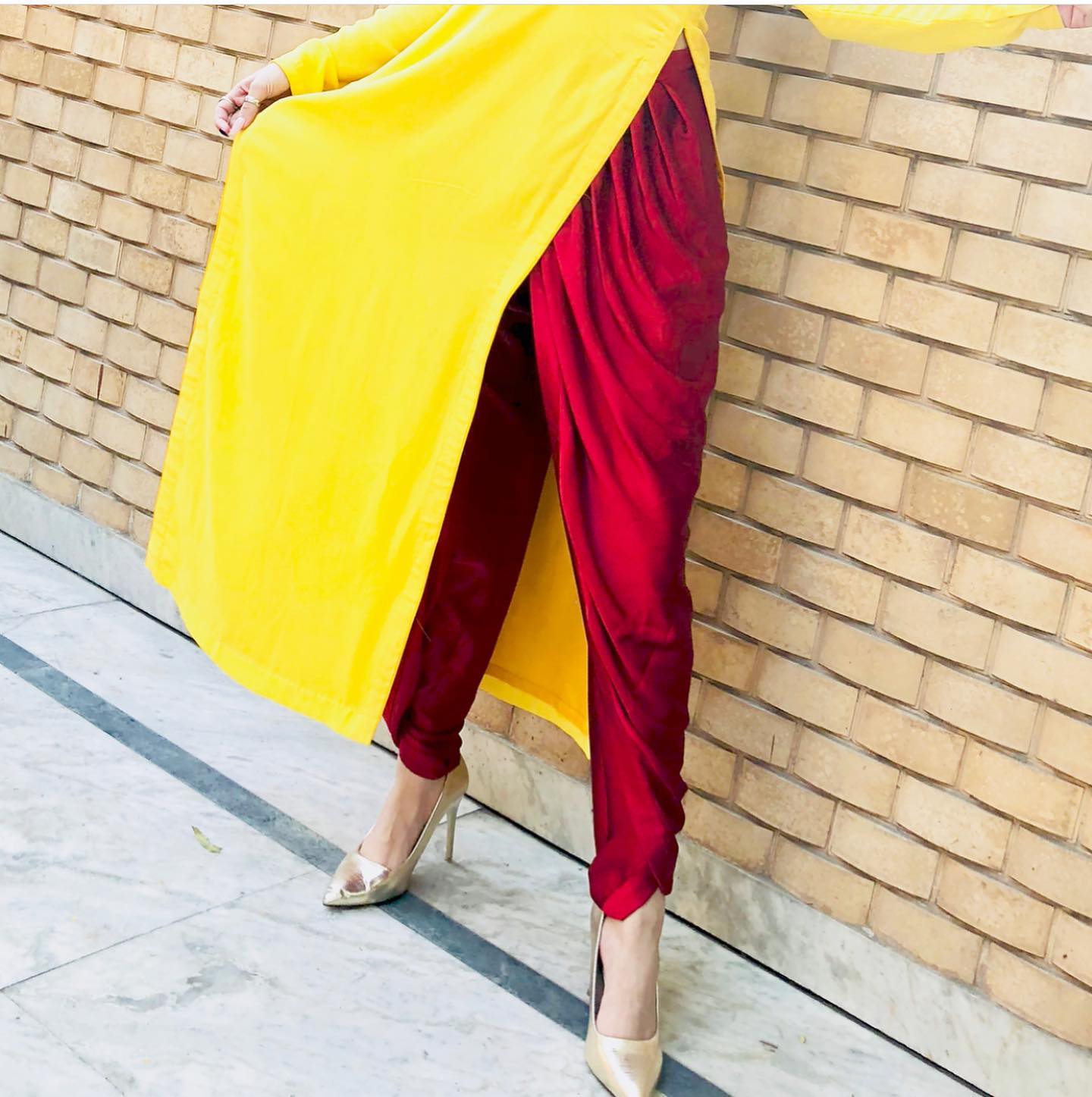 Yellow Georgette Kurti