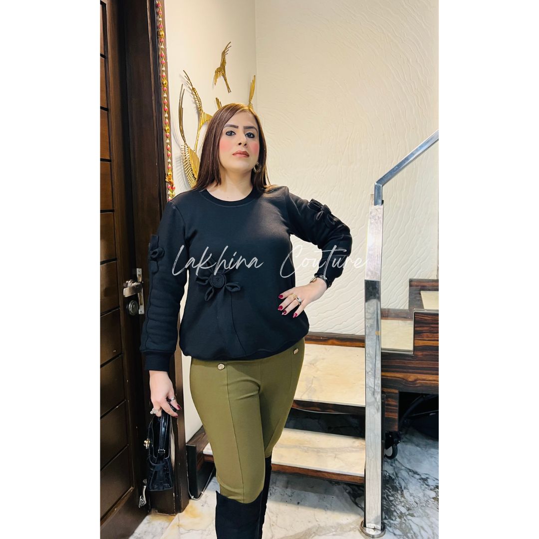 3D Flower Fleece Top