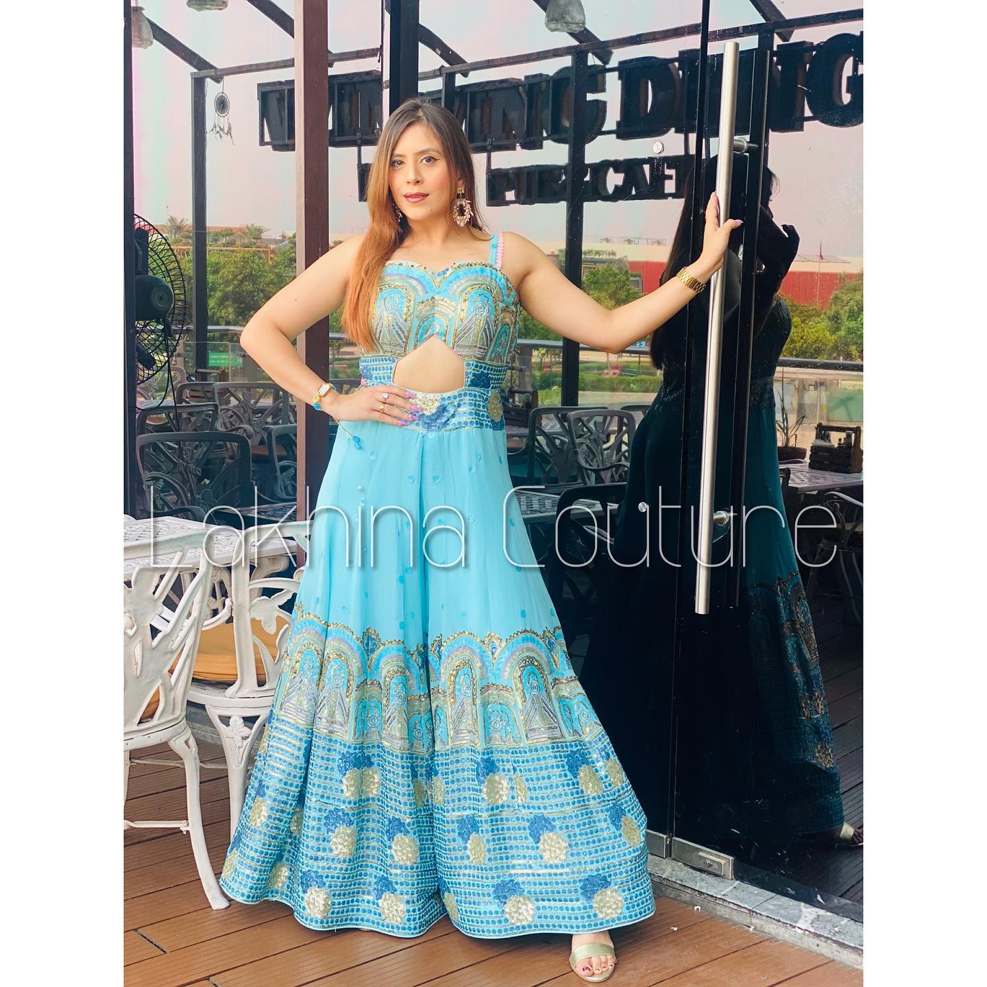 Sky Blue Ethnic Jumpsuit