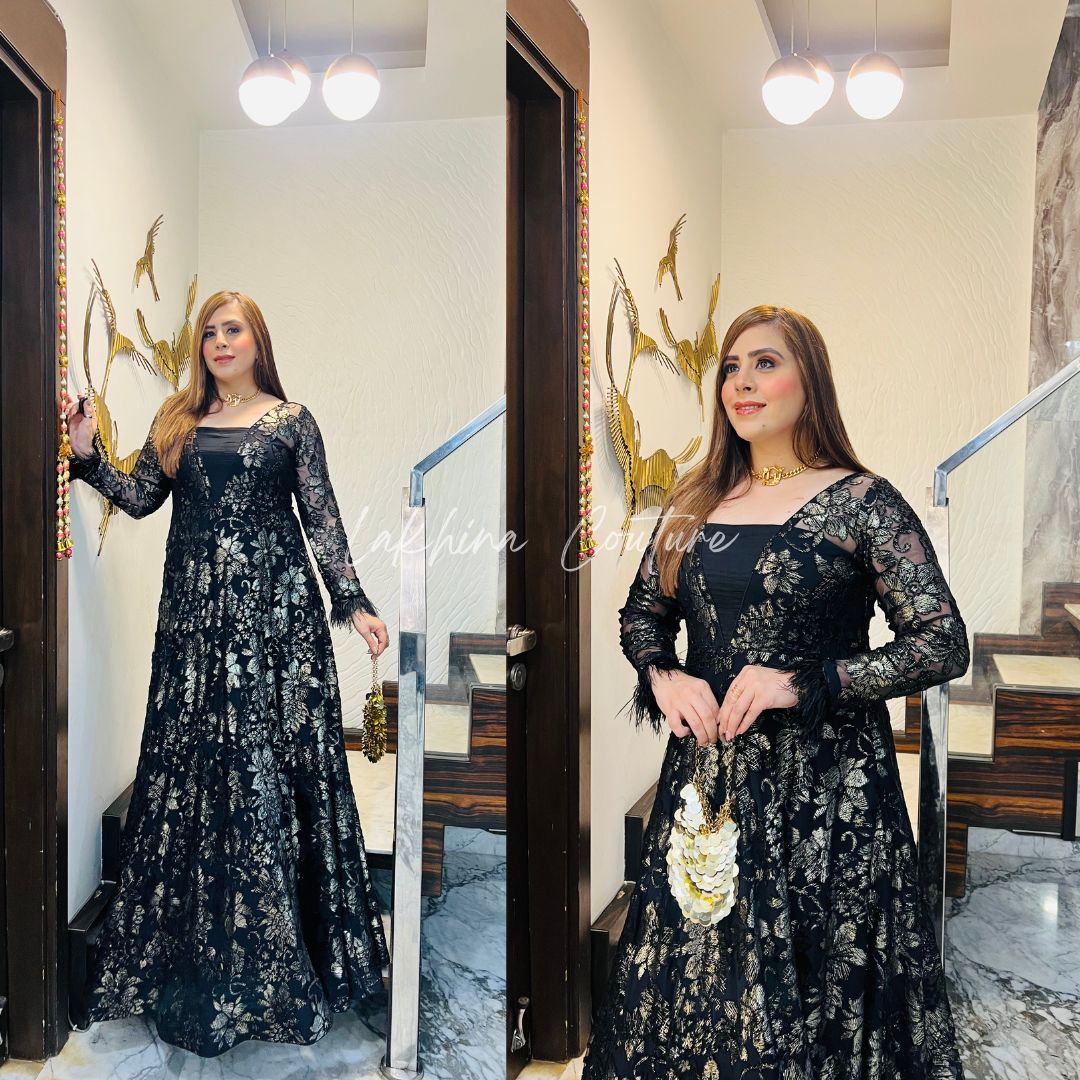 Black Bougainvillea Gown