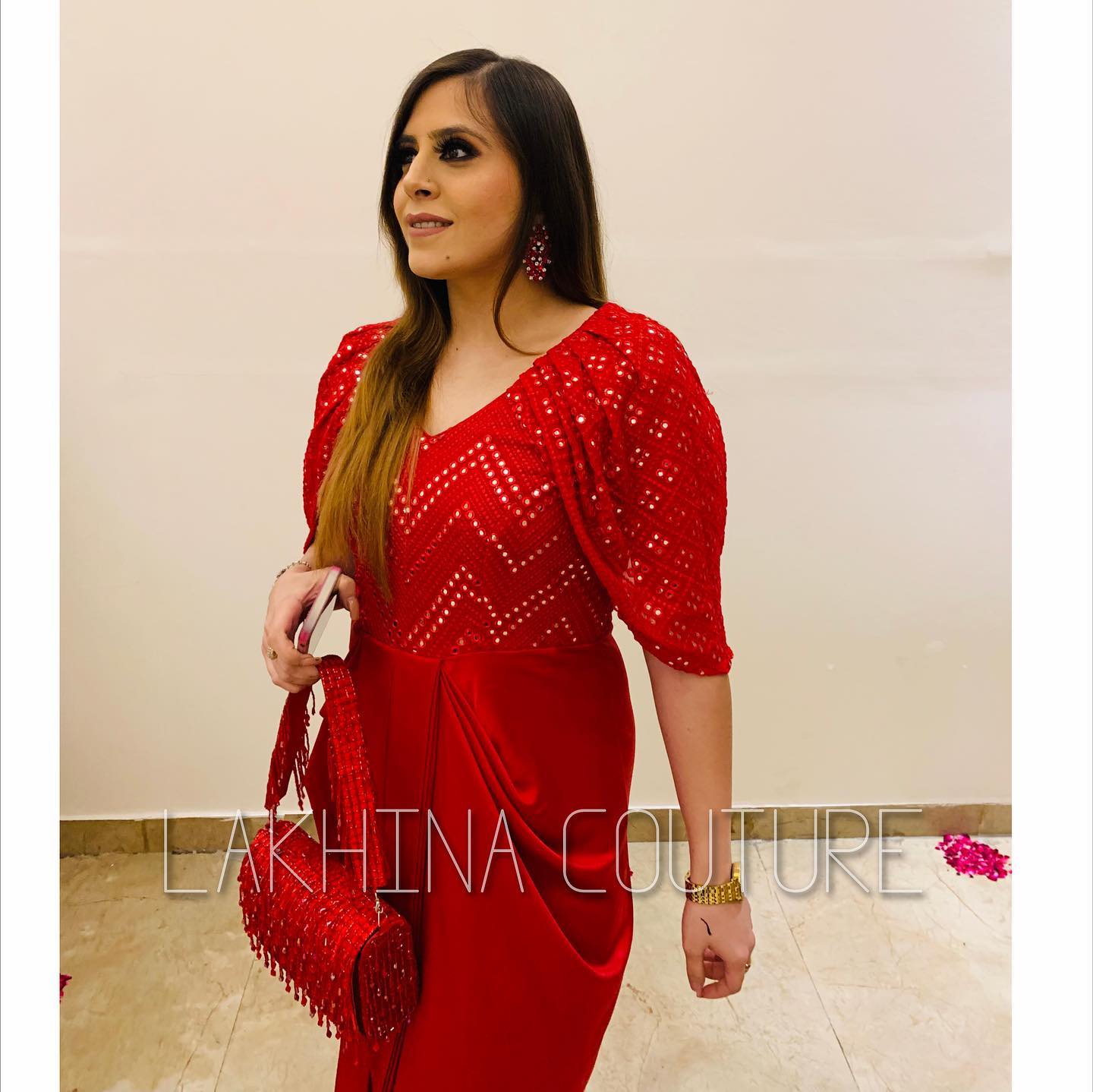 Red Mirror Drape