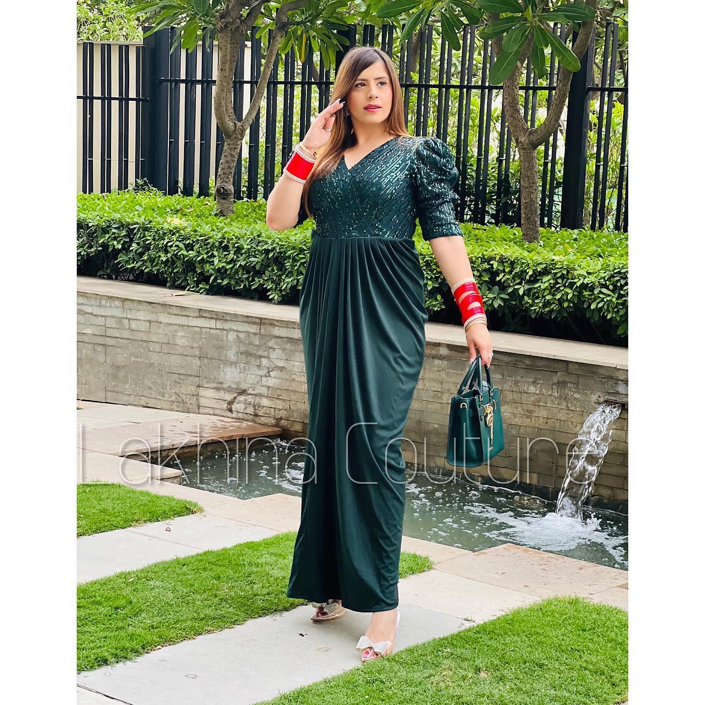 Forest Green Sequin Drape